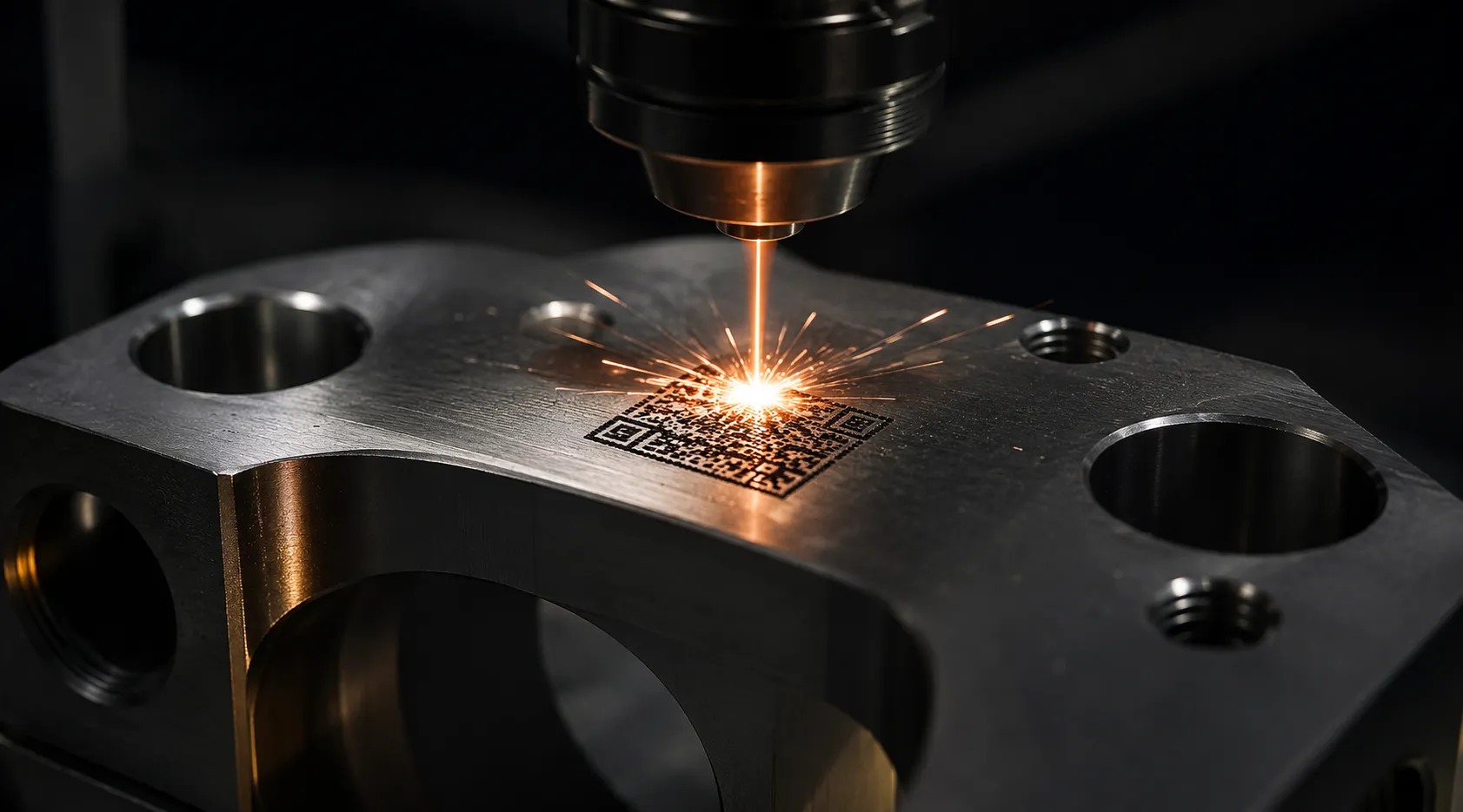 Marquage laser industriel sur pièce métallique — DYNAMECA
