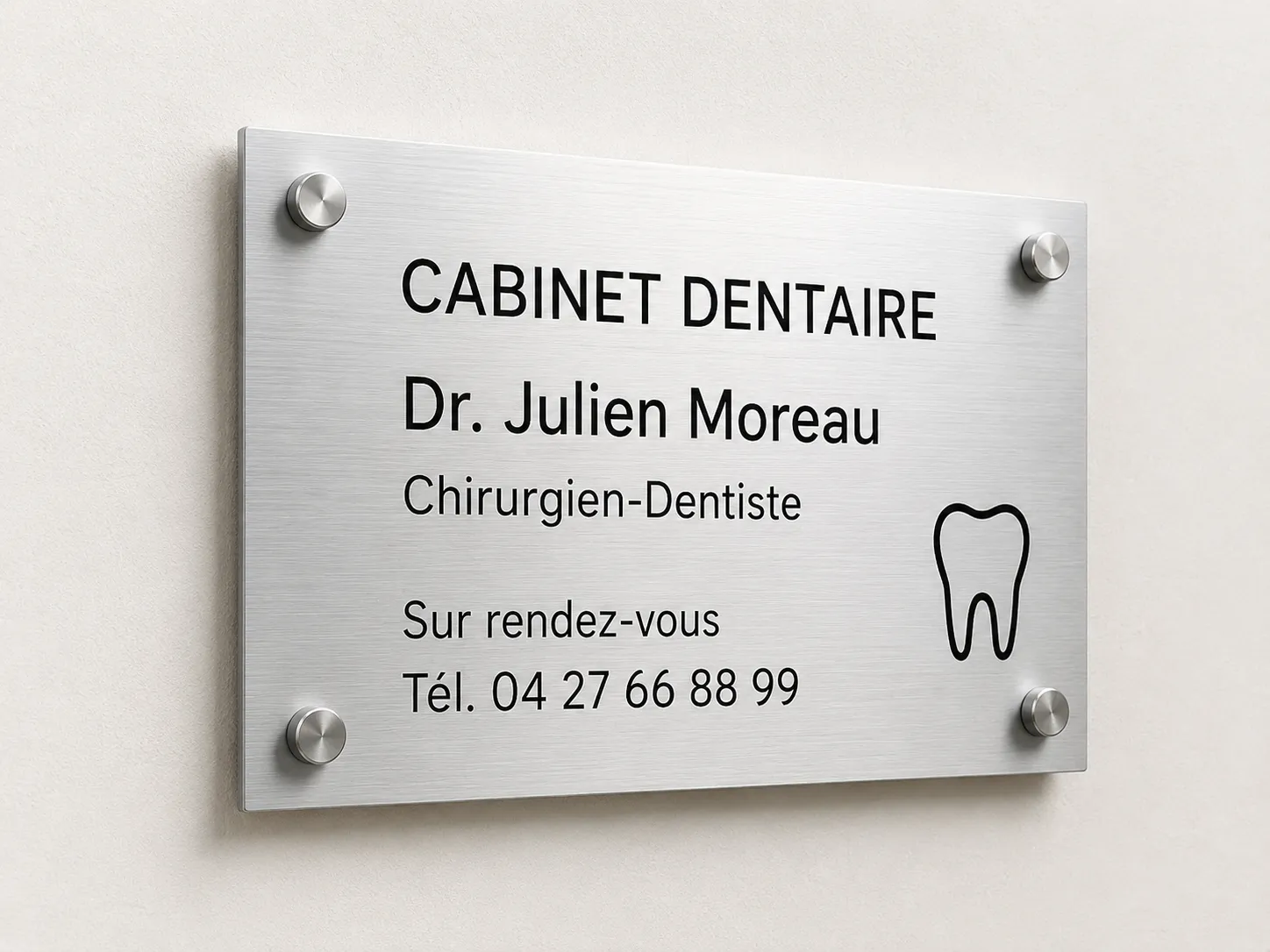 Plaque aluminium anodisé gravée laser