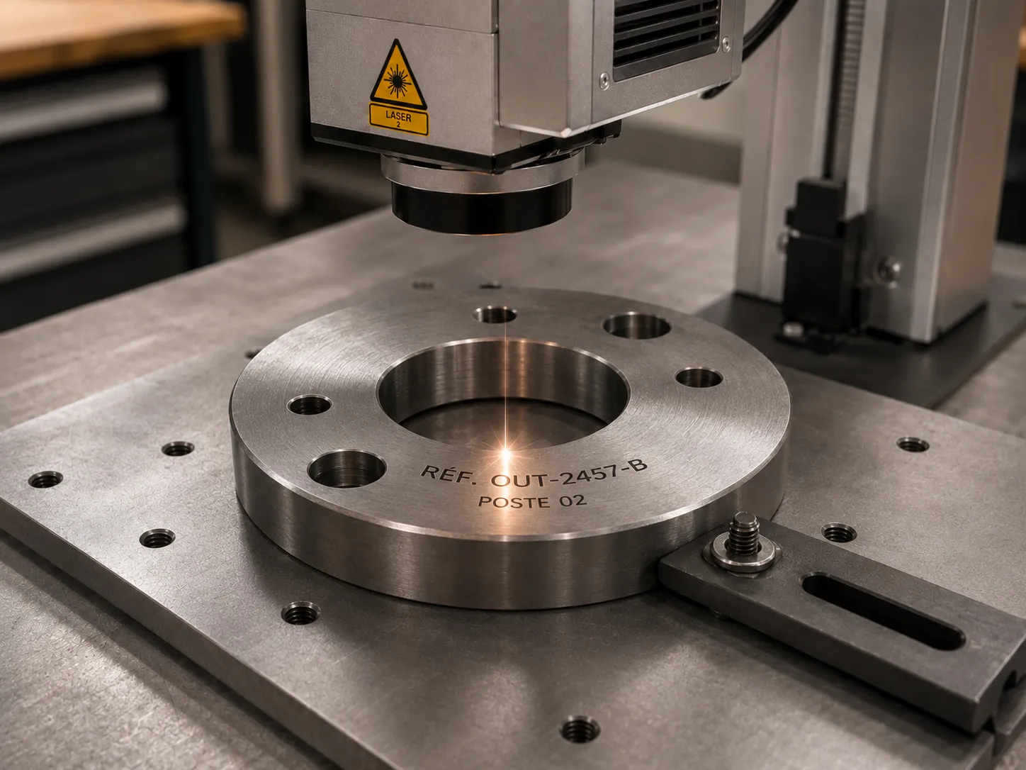 Marquage laser permanent sur outillage industriel acier
